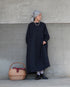 Linen Gather Dress / White・Black